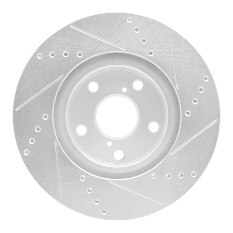 Lexus IS Brake Rotor (1) - Front Right - R1 Concepts - Drilled & Slotted - Silver - `06-`15